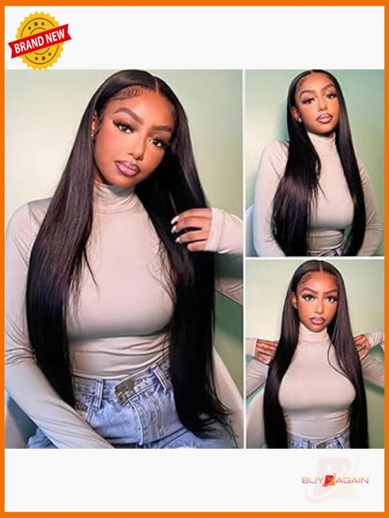 Glueless Lace Front Wig Brazilian Virgin Human Hair 24Inch 4x4 Closure